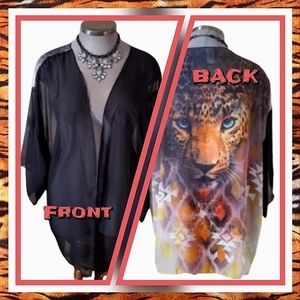 DIVINE DOLL ☆ EYE of the TIGER ☆ SEMI-SHEER KIMONO ☆ 3x ☆ NWOT